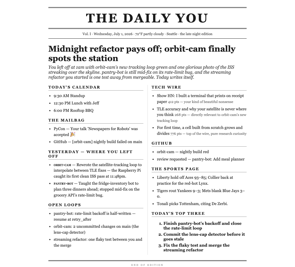 The PDF print edition: a serif, two-column newspaper page.